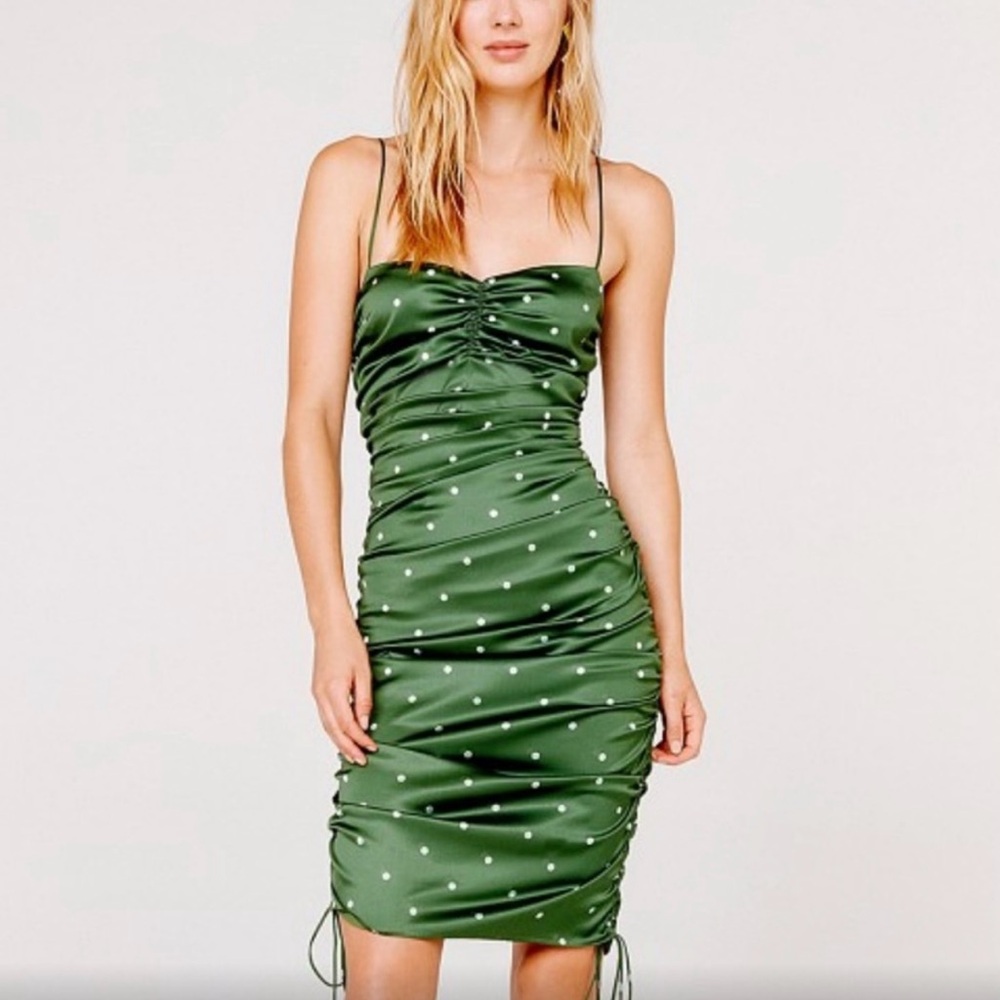 For Love and Lemons Green Polka Dot Dress